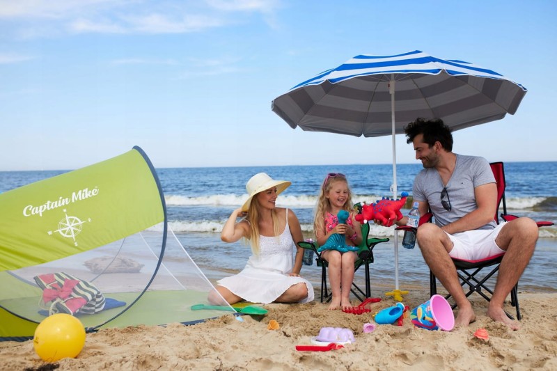 Krzesła składane dziecięce, namiot na plażę.