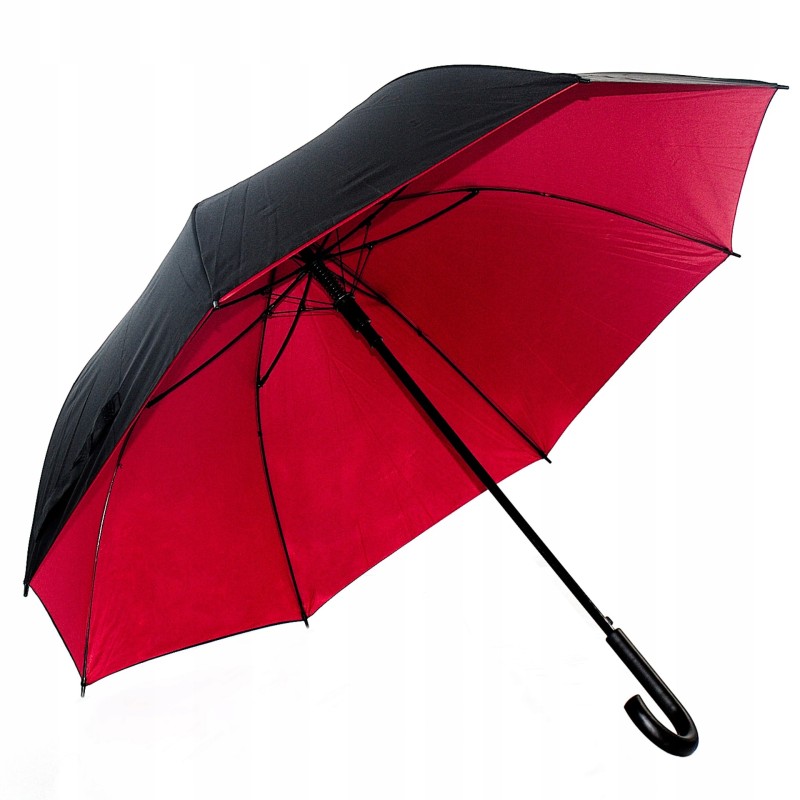 Stylowy i modny parasol czarno-czerwony