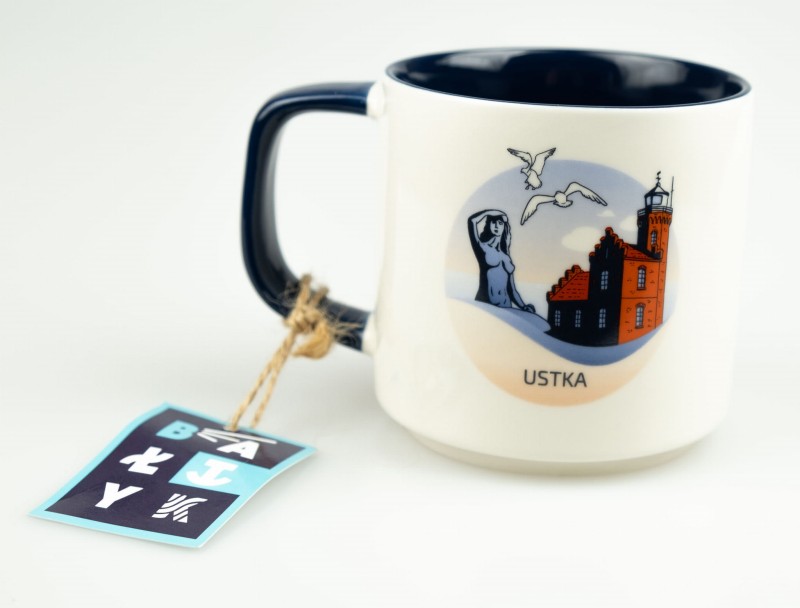 USTKA kubek, kolekcjonerski, znad morza, prezent, pamiątka, morski, do kawy, do herbaty, do pracy, bałtyk, morski, ceramiczny
