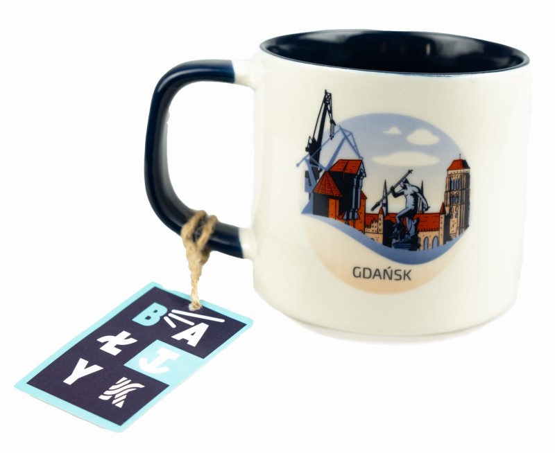 GDAŃSK Kubek, kolekcjonerski, znad morza, prezent, pamiątka, morski, do kawy, do herbaty, do pracy, bałtyk, morski, ceramiczny