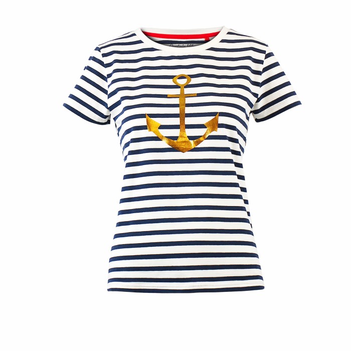 Koszulka damska T-shirt w paski z kotwicą Captain Mike®