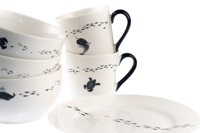 miseczka, miska, do zupy, do sałatek, ceramiczna, biało-granatowa