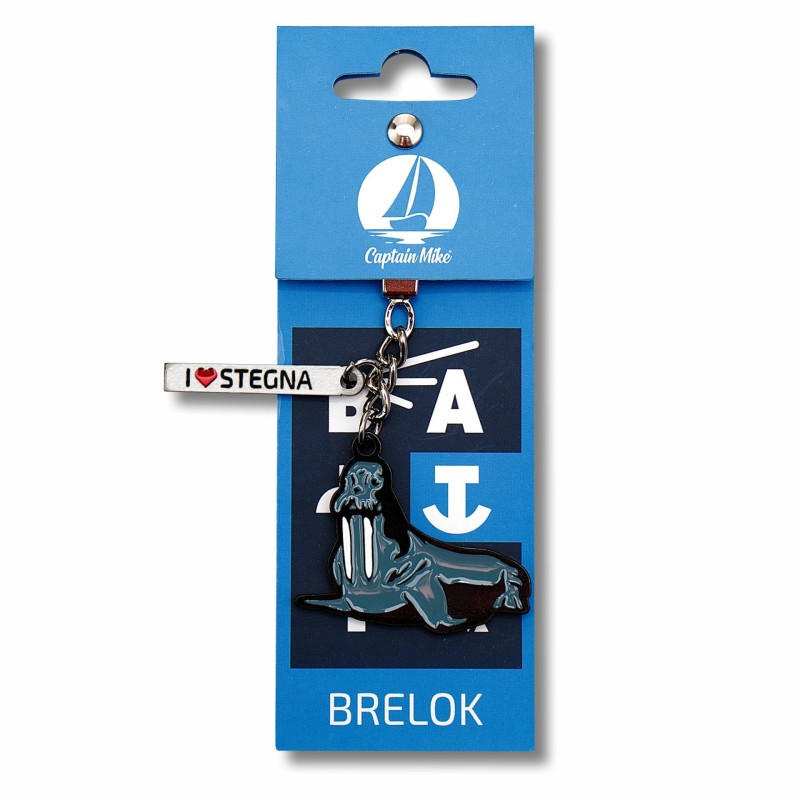 brelok, klucze, do kluczy, zawieszka, z nad morza, morze, pamiątka, Captain Mike, Morświn, STEGNA