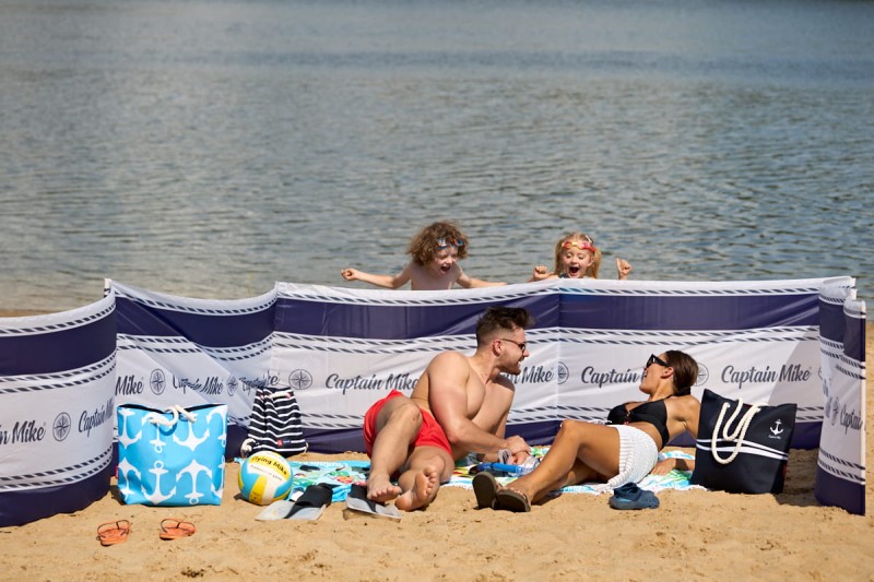 parawan, na plaże, przeciwwietrzny, wytrzymały, solidny, ekologiczne słupki, wpijany, do piasku
