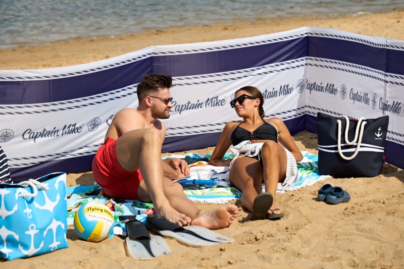 parawan, na plaże, przeciwwietrzny, wytrzymały, solidny, ekologiczne słupki, wpijany, do piasku