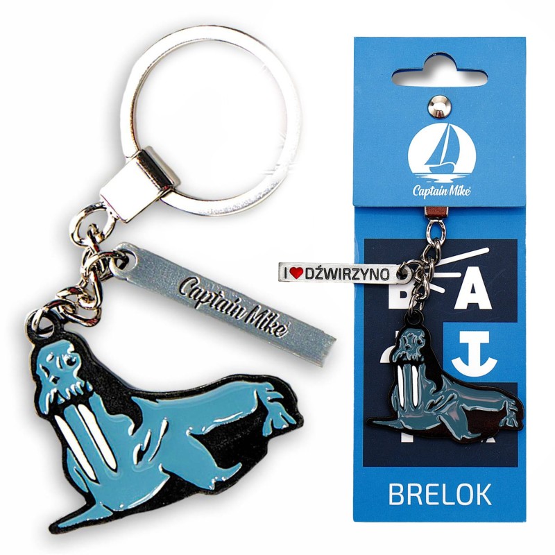 brelok, klucze, do kluczy, zawieszka, z nad morza, morze, pamiątka, Captain Mike, Morświn, Dźwirzyno